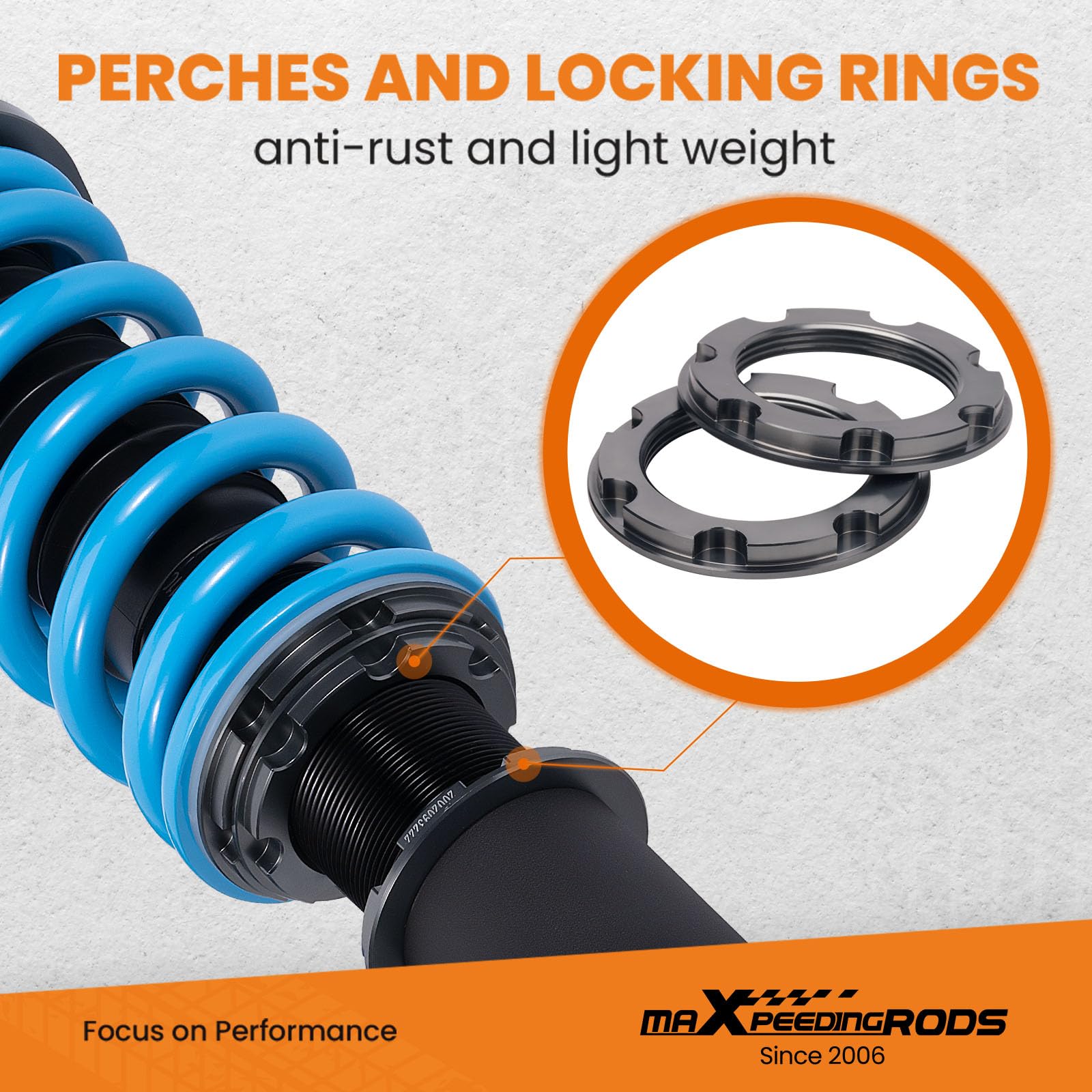 maXpeedingrods 24-Level Adjustable Coilover Suspension Kit for Tesla Model Y AWD 2020+, Height-Adjustable