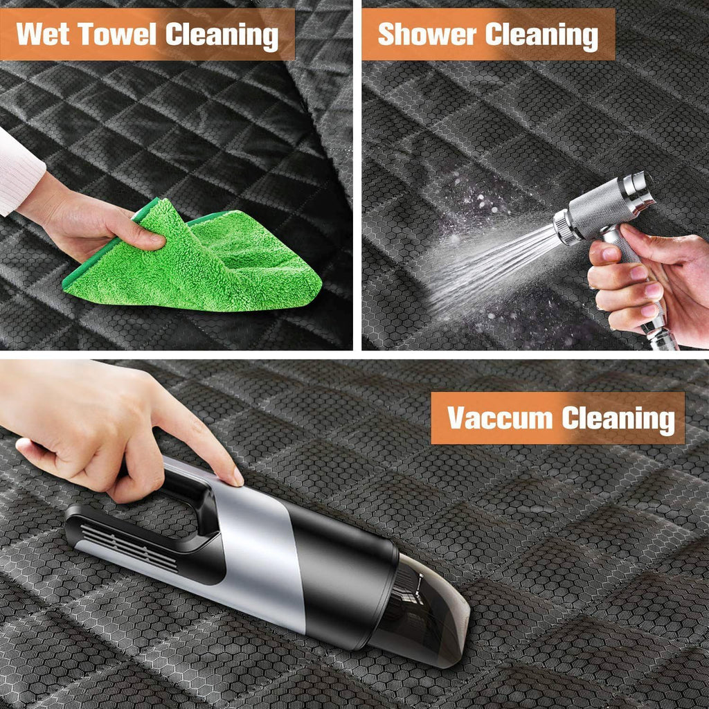 PETICON Dog Seat Covers for Tesla Model 3 & Y Back Seat with 2 Pack Door Protectors, 100% Waterproof Dog Hammock for Tesla with Mesh Window & Headrest Protection Prevents Scratches and Scuffs