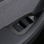 BETTERHUMZ Window Switch Panel Cover for Tesla Model Y Juniper 2025, Suede Carbon Fiber Interior Trim