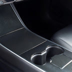 Nestour Center Console Wrap Cover Kit Fit for Tesla Model 3 Model Y 2016-2020, Non-Trace Remove Center Console Protector Accessories, Premium ABS Material. (Glossy Carbon Fiber)