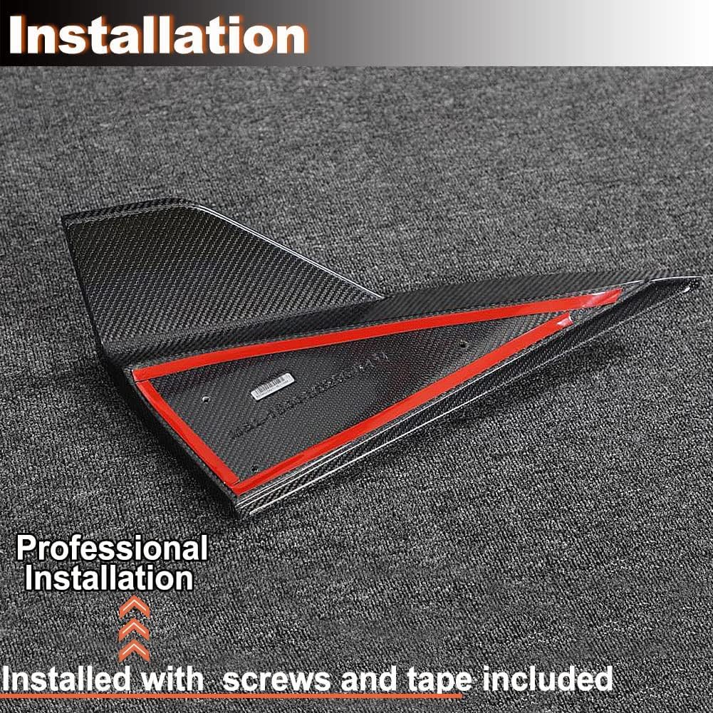 MCARCAR KIT Real Carbon Fiber Rear Bumper Splitters for Tesla Model S Plaid 2021-2023 Sedan 4 Dor Rear Bumper Fins Bumper Canards CF Factory Outlet