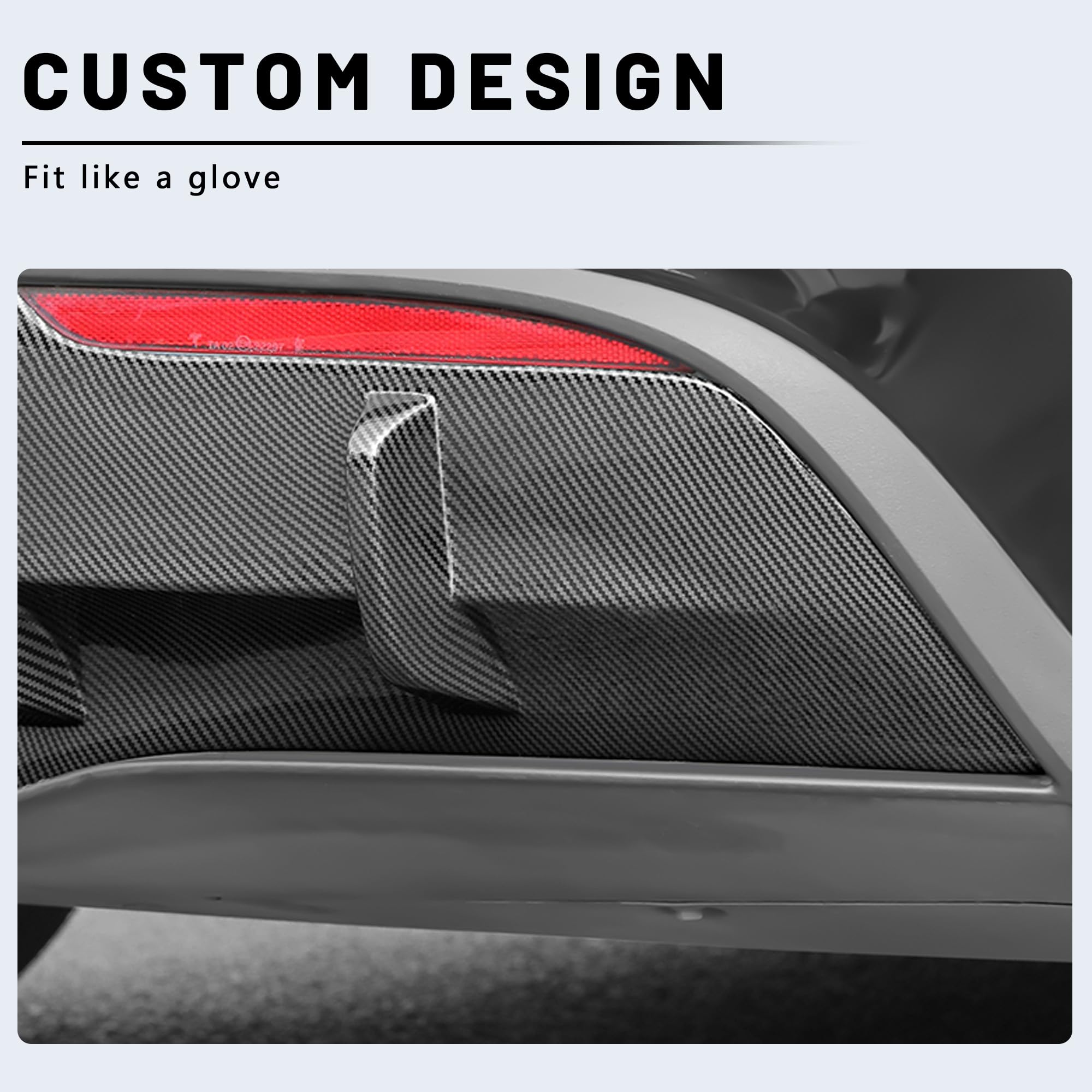 Rear Diffuser for Tesla Model Y (2020-2025) – No Drilling. This Rear Bumper molding Protector Lip is Made of PP Material with Not Applicable Juniper (Matte Carbon Fiber)