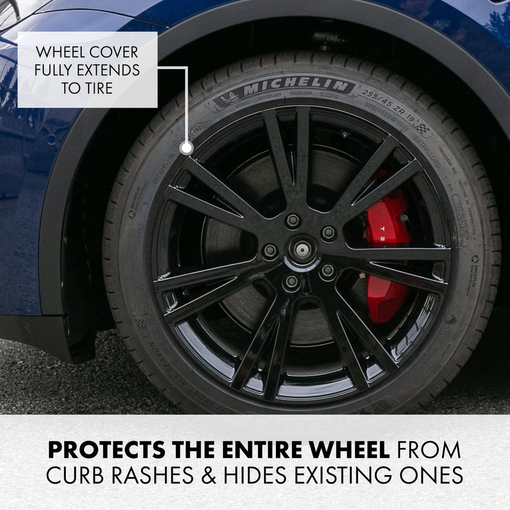 Mayde 19-Inch Wheel Covers fits 2020-2024 Tesla Model Y Rims, Replacement Hub Caps (Set of 4, Gloss Black)