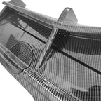 FREEMOTOR802 Rear Diffuser with LED Light Fits 2020-2024 Tesla Model Y, Add-on Carbon Fiber Print PP IKON Style Rear Bumper Molding Protector Lip with LED Lamp