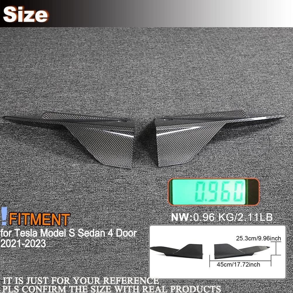 MCARCAR KIT Real Carbon Fiber Rear Bumper Splitters for Tesla Model S Plaid 2021-2023 Sedan 4 Dor Rear Bumper Fins Bumper Canards CF Factory Outlet