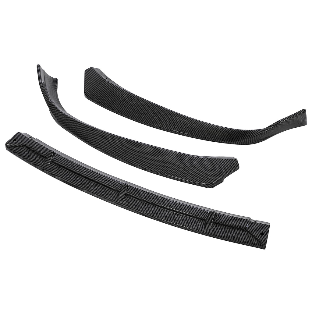 Carbon Fiber Style Front Lip Spoiler - FITS - 2016-2020 Tesla Model S - 3Pcs  Front Bumper Lip -FITS - 2016-2020 Tesla Model S 3Pcs - Carbon Fiber Style Front Lip Spoiler / Splitter / Air Dam / Body Kit / Trim  - $69.00