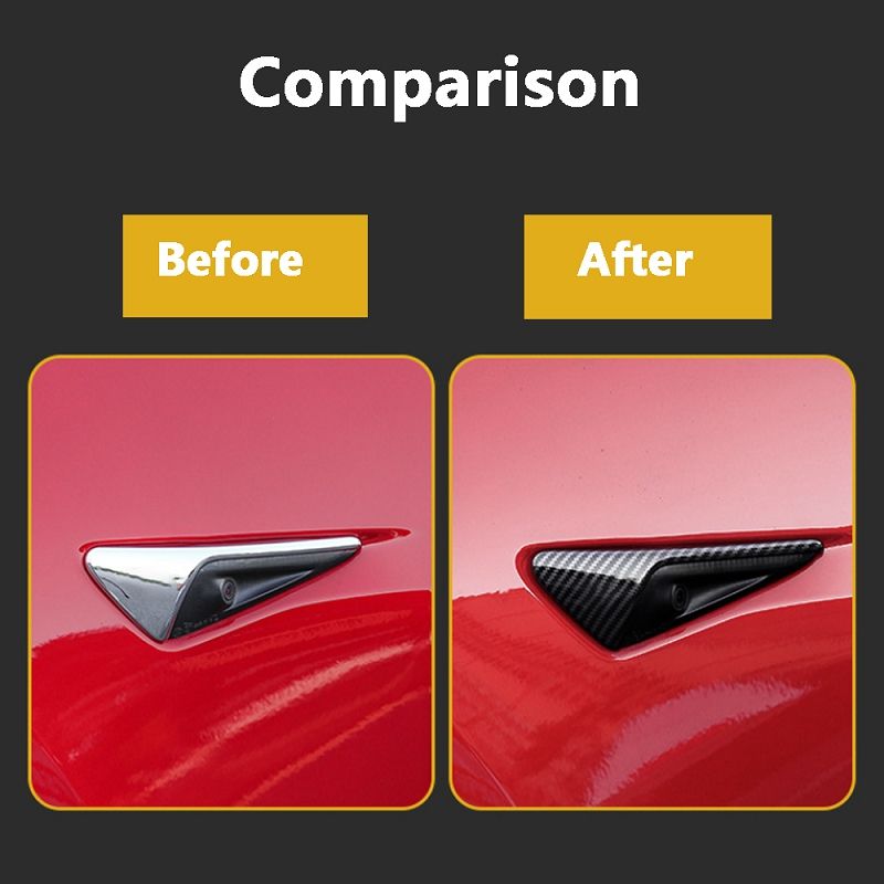 2Pcs Side Camera Protection Covers for Tesla Model 3/Y Ð ABS Fender Trim Cover (2024 Accessories)