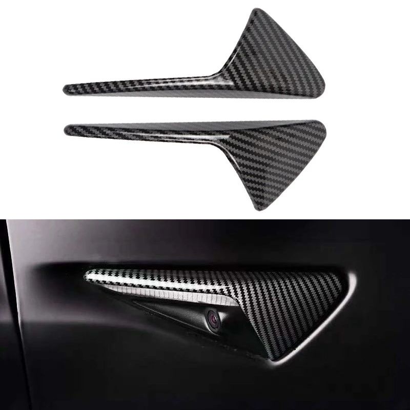 2Pcs Side Camera Protection Covers for Tesla Model 3/Y Ð ABS Fender Trim Cover (2024 Accessories)