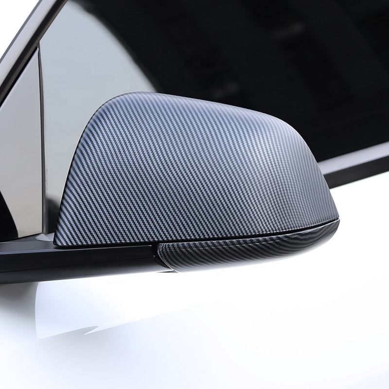 Carbon Fiber Rearview Mirror Housing Side Mirror Cover Cap Trim Full Wrapped for Tesla Model Y