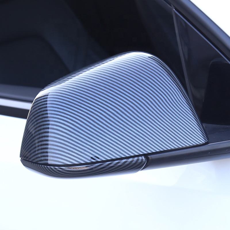 Carbon Fiber Rearview Mirror Housing Side Mirror Cover Cap Trim Full Wrapped for Tesla Model Y