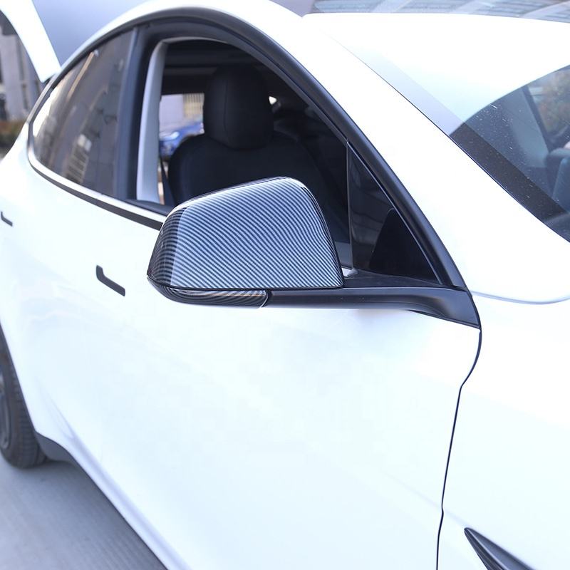 Carbon Fiber Rearview Mirror Housing Side Mirror Cover Cap Trim Full Wrapped for Tesla Model Y